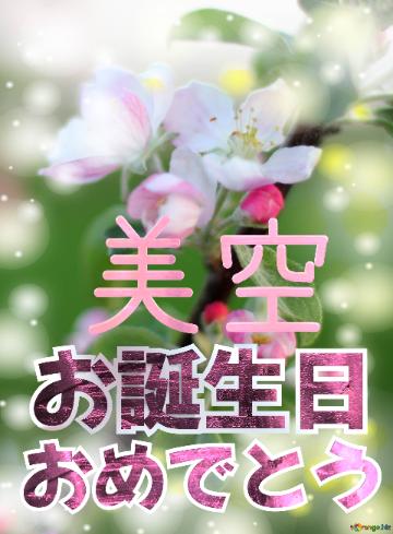 お誕生日 おめでとう 美空  Flowers Of The Apple-tree Background