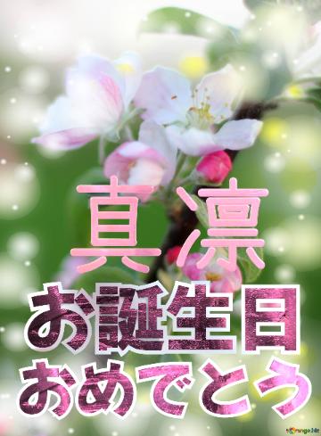 お誕生日 おめでとう 真凛  Flowers of the Apple-tree background