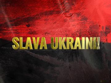 Red Black Flag SLAVA UKRAINI! Strong texture