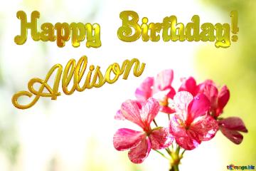Allison birthday flower card