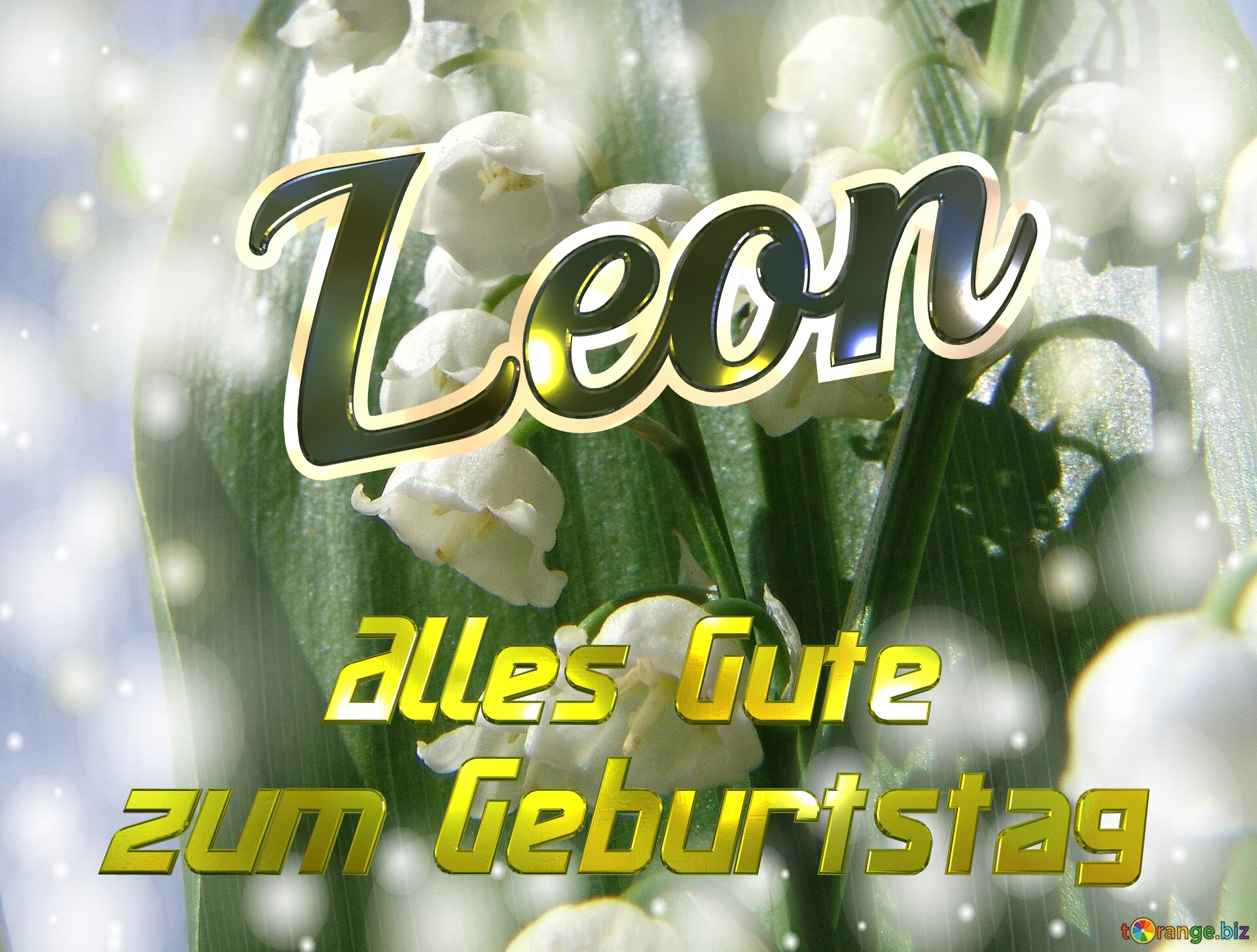     Alles Gute  zum Geburtstag Leon  Maiglöckchen Blumen №0
