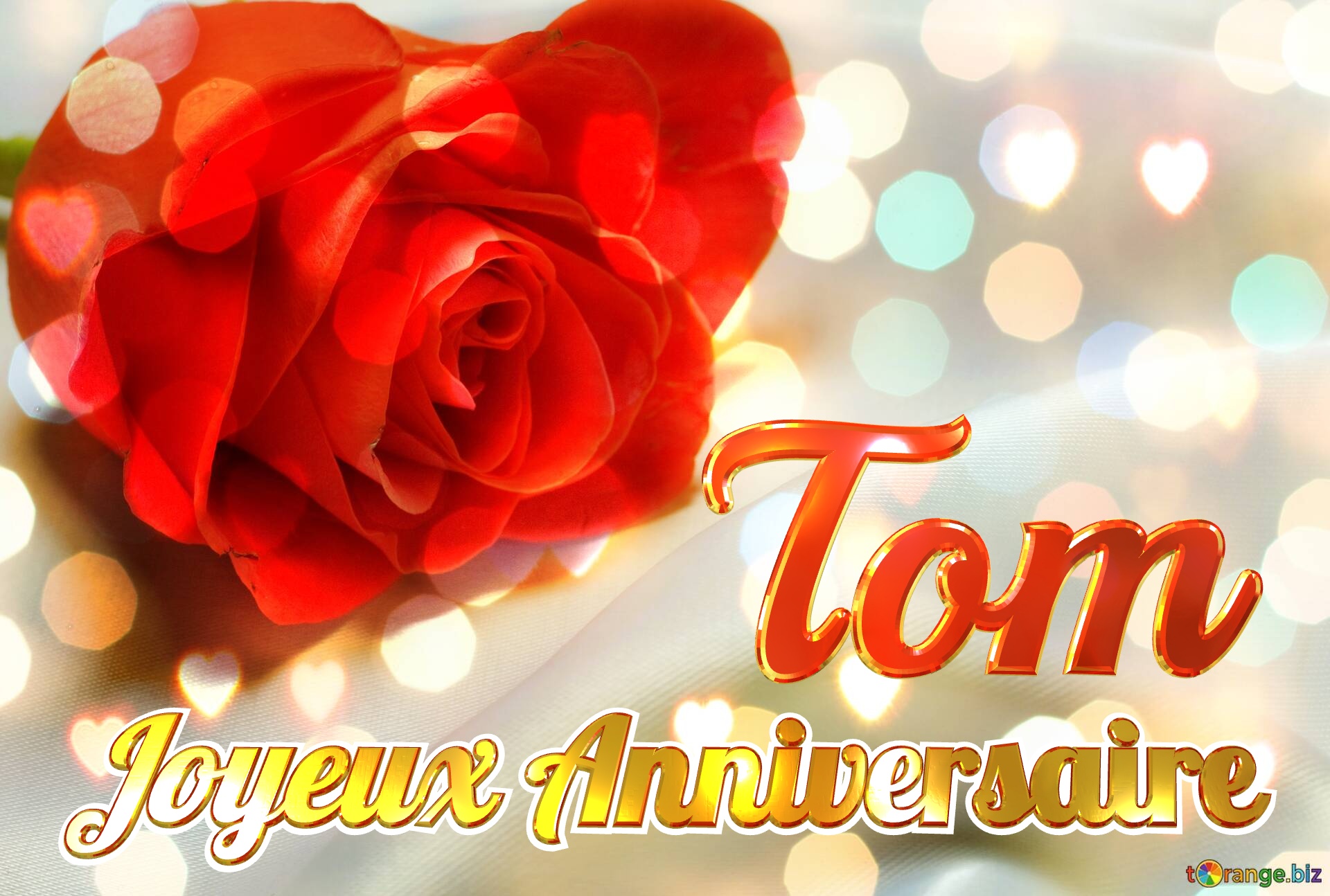 Joyeux Anniversaire Tom  Fond de rose №0
