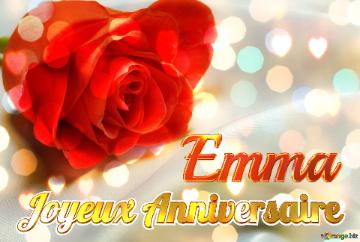 Joyeux Anniversaire Emma  Fond De Rose