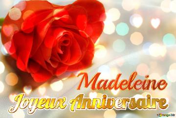 Joyeux Anniversaire Madeleine  Fond de rose