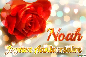 Joyeux Anniversaire Noah  Fond De Rose