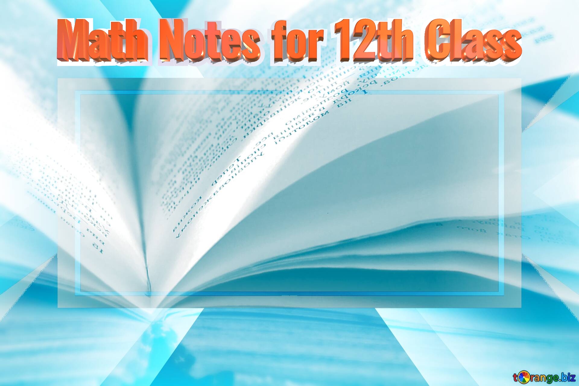 Math Notes for 12th Class  books powerpoint template background №0
