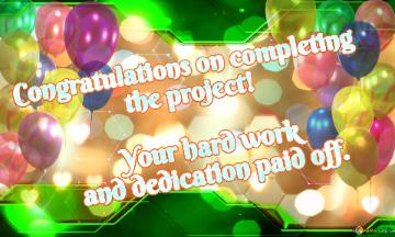 Congratulations On Completing     The Project! Happy  Business Background