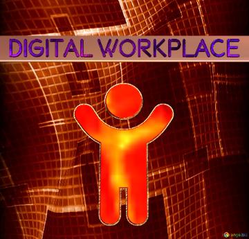 Illustration   Digital Workplace Red  technology background