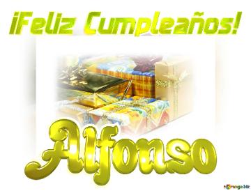 ¡feliz Cumpleaños! Alfonso  Fondo Cajas De Regalo