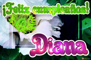 ¡feliz Cumpleaños! Diana  Flower Design Template