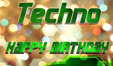 Techno Happy Birthday Internet  Concept Background