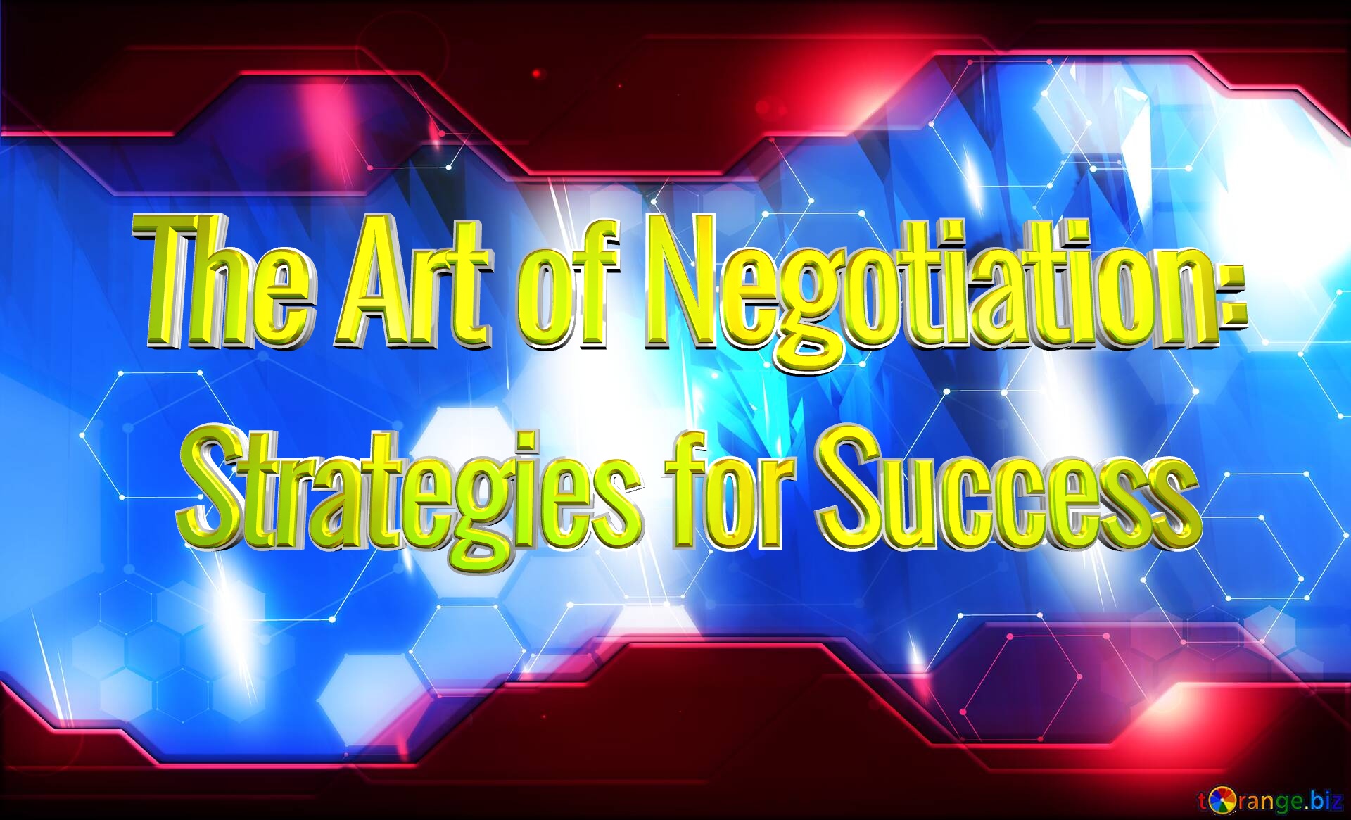 The Art of Negotiation: Strategies for Success  Blue futuristic shape. Computer generated abstract background. Hi-tech Concept Red Technology №0