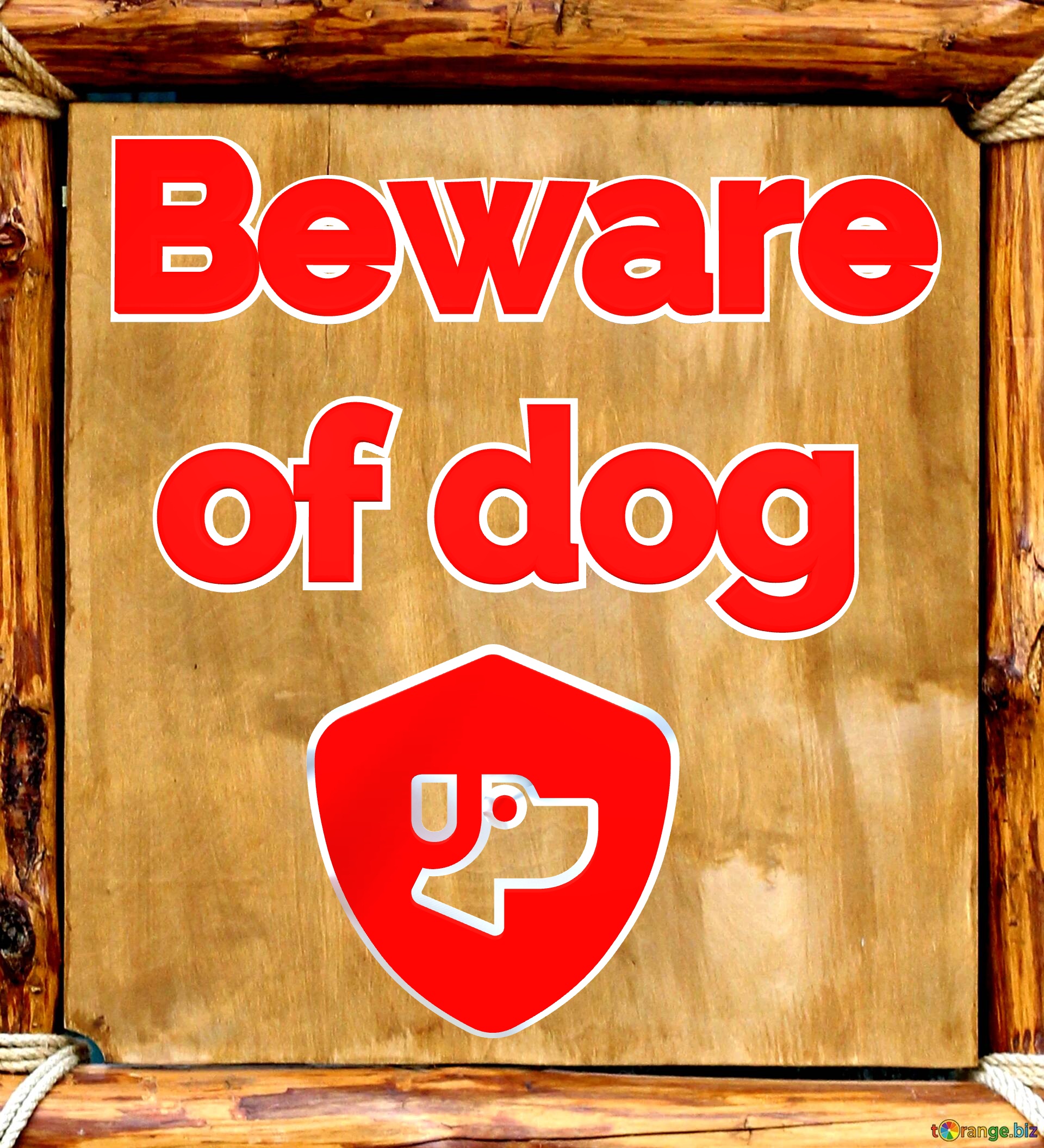 Beware of dog wooden board №0