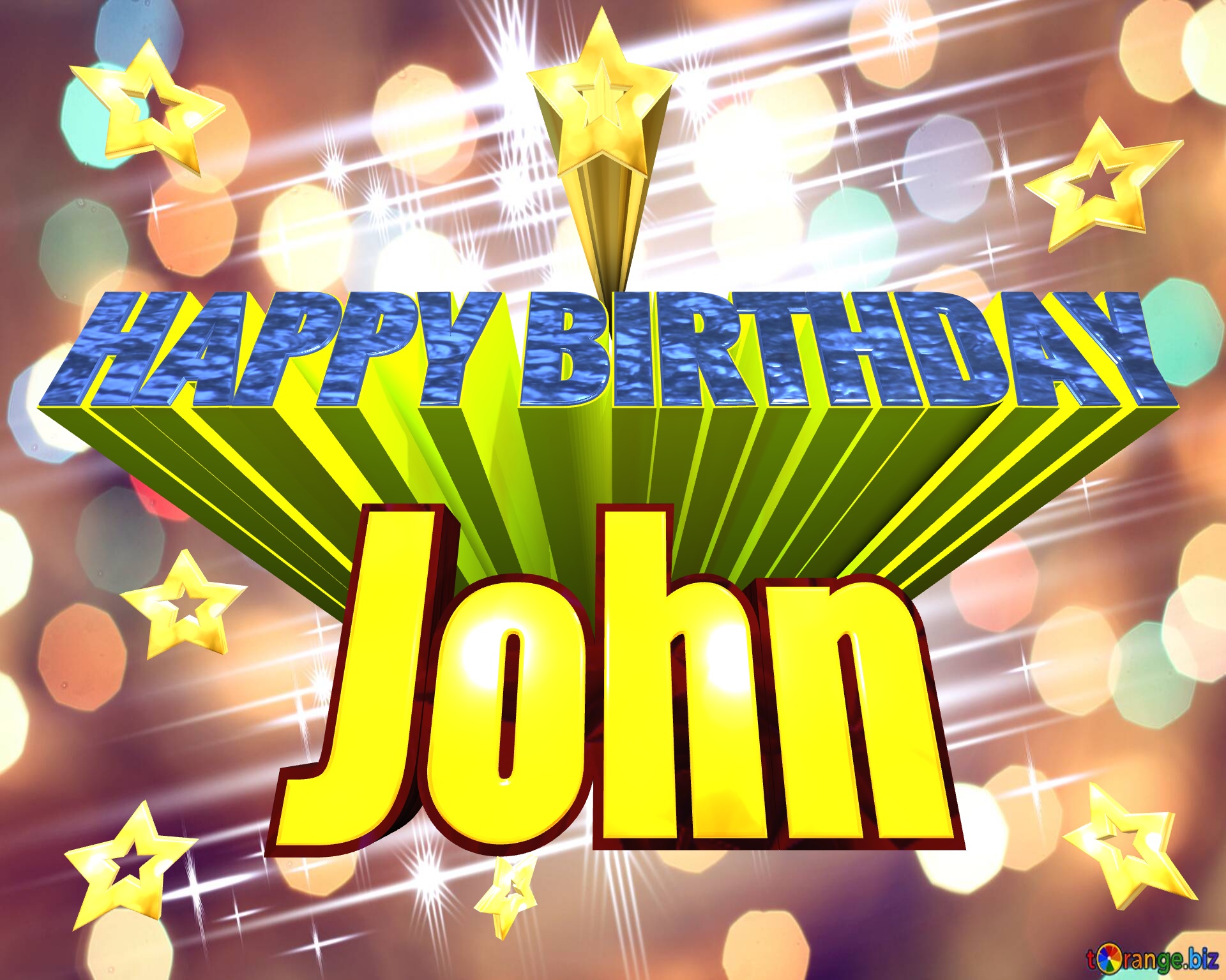 John Animated gif Happy Birthday Elegant shiny white bright background fog bokeh №0