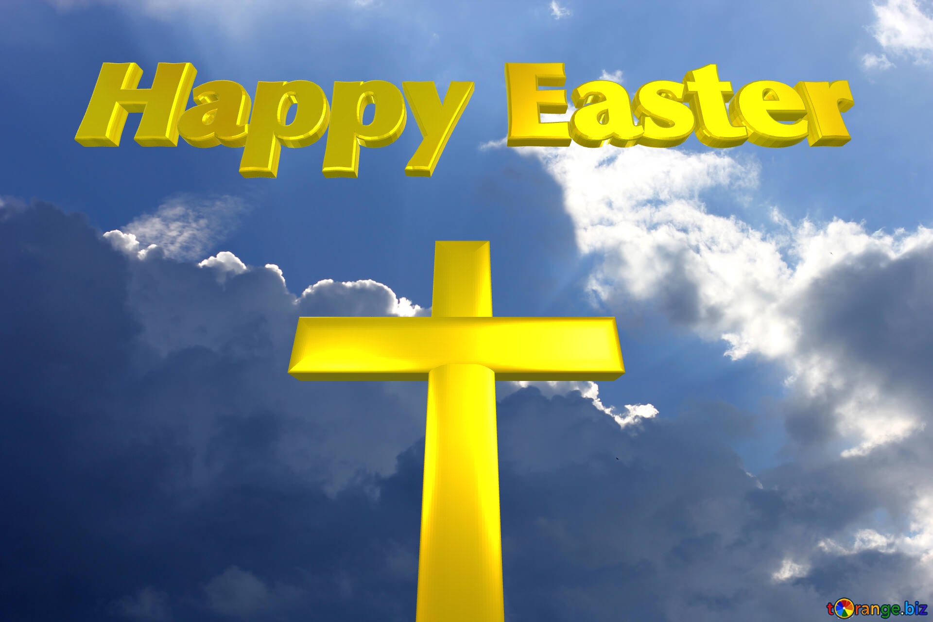 Cross Happy Easter Beautiful sky №22715