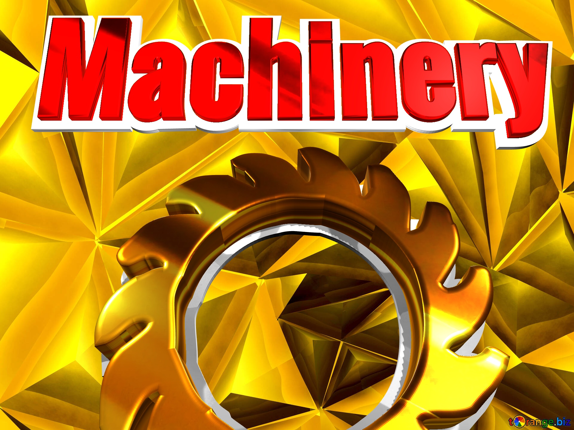Machinery   Polygon gold background №51586