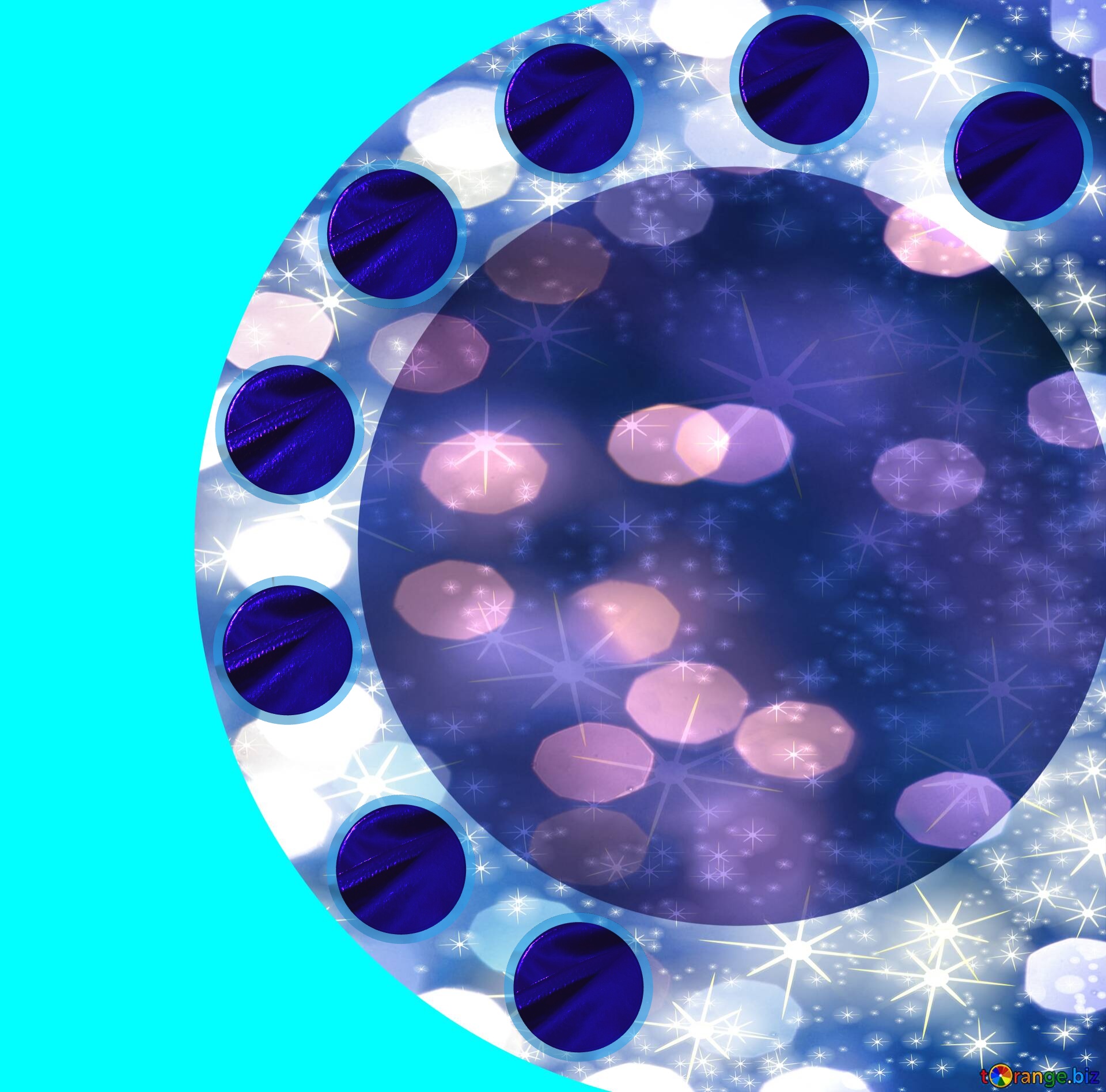 Holiday circles frame template circle blue №0