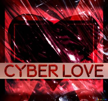 Cyber Love   Glass Red heart love  background