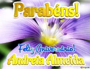 Feliz Aniversário! Parabéns! Andreia Almeida 
