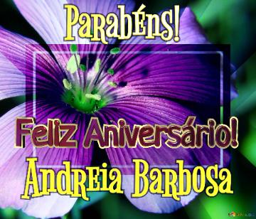 Feliz Aniversário! Parabéns! Andreia Barbosa  Flores Da Alegria