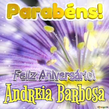 Feliz Aniversário! Parabéns! Andreia Barbosa  Jardim Silvestre