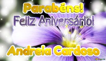 Feliz Aniversário! Parabéns! Andreia Cardoso  Jardim dos Milagres