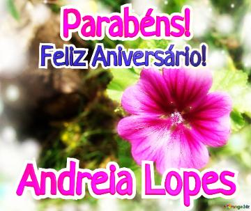 Feliz Aniversário! Parabéns! Andreia Lopes 
