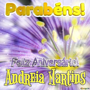 Feliz Aniversário! Parabéns! Andreia Martins  Jardim Silvestre