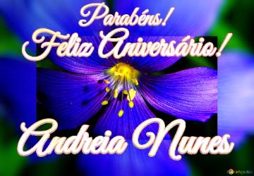 Feliz Aniversário! Parabéns! Andreia Nunes  Flores Da Alvorada
