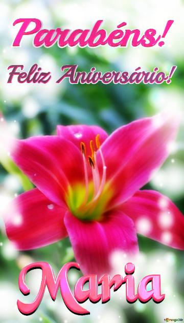 Feliz Aniversário! Parabéns! Maria  Flores De Verão