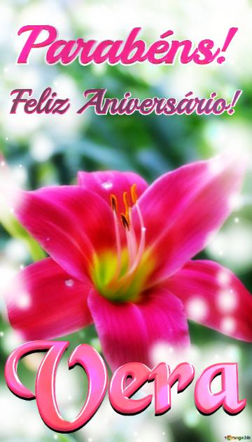 Feliz Aniversário! Parabéns! Vera  Flores De Verão