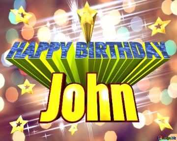 John Animated Gif Happy Birthday Elegant Shiny White Bright Background Fog Bokeh