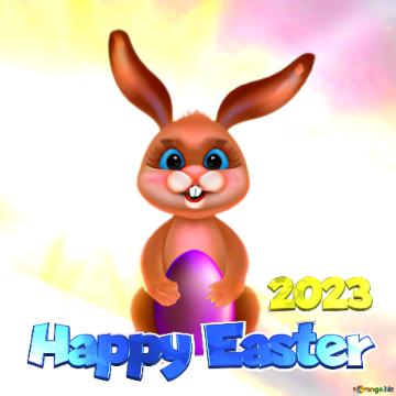 Funny Happy Easter 2023 Easter Rabbit Background
