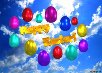 Happy Easter Animated Greeting Card un ciel nuageux et ensoleillé