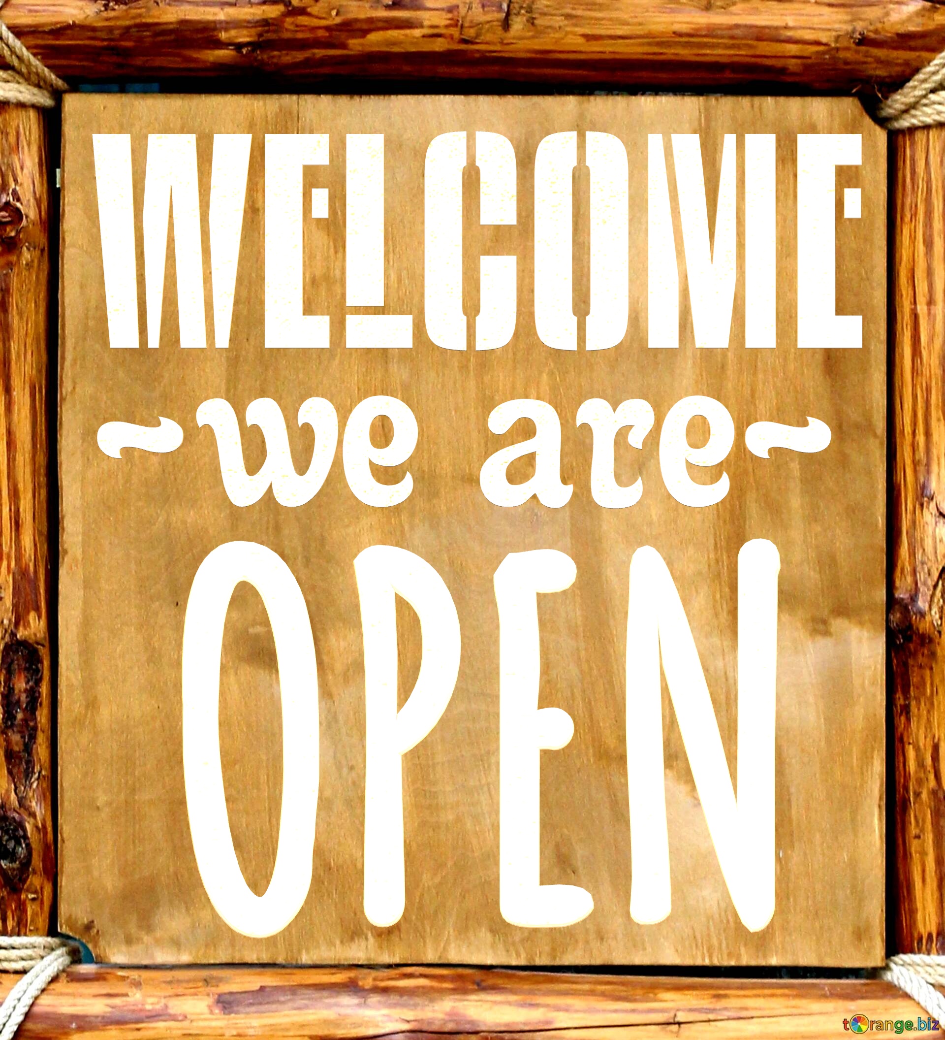 Welcome, we are open sign wooden board №0