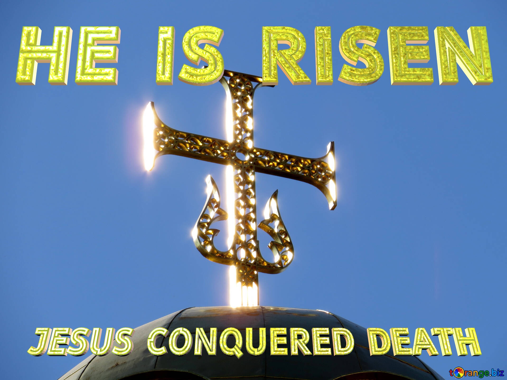 Jesus conquered death  He is risen  Ukrainian cross №41049