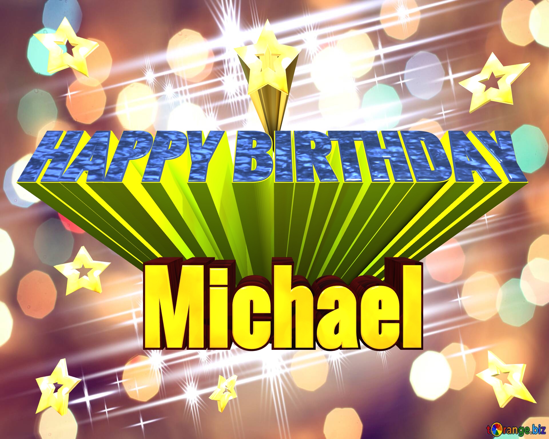 Michael HAPPY BIRTHDAY Elegant shiny white bright background fog bokeh №0