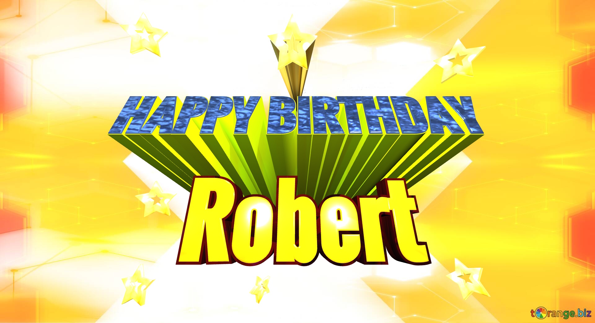 Robert HAPPY BIRTHDAY overlay yellow  transparent background №0
