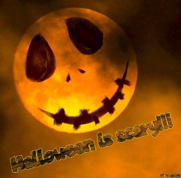 Halloween Is Scary!!!  Imagen De Perfil. Fondo De Halloween Con La Luna.
