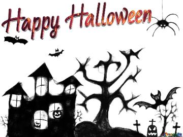 Happy Halloween Black Card Clipart Of Halloween