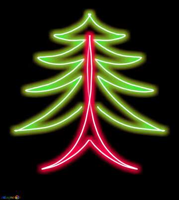 FX №1857 Clipart of stylized Christmas tree glow neon