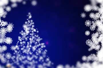 FX №1838 Blue color. Background clipart Christmas tree with snowflakes.