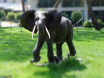 FX №1121 The best image. Elephant . Garden  sculpture..