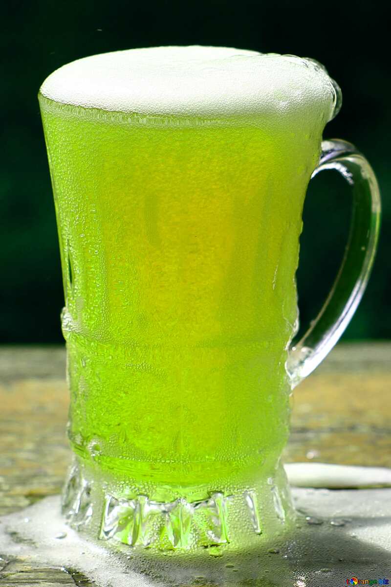Green color. Beer mug. №34453