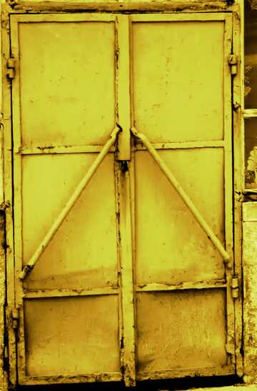 FX №10332 Colore giallo. La trama delle porte di ferro blu.