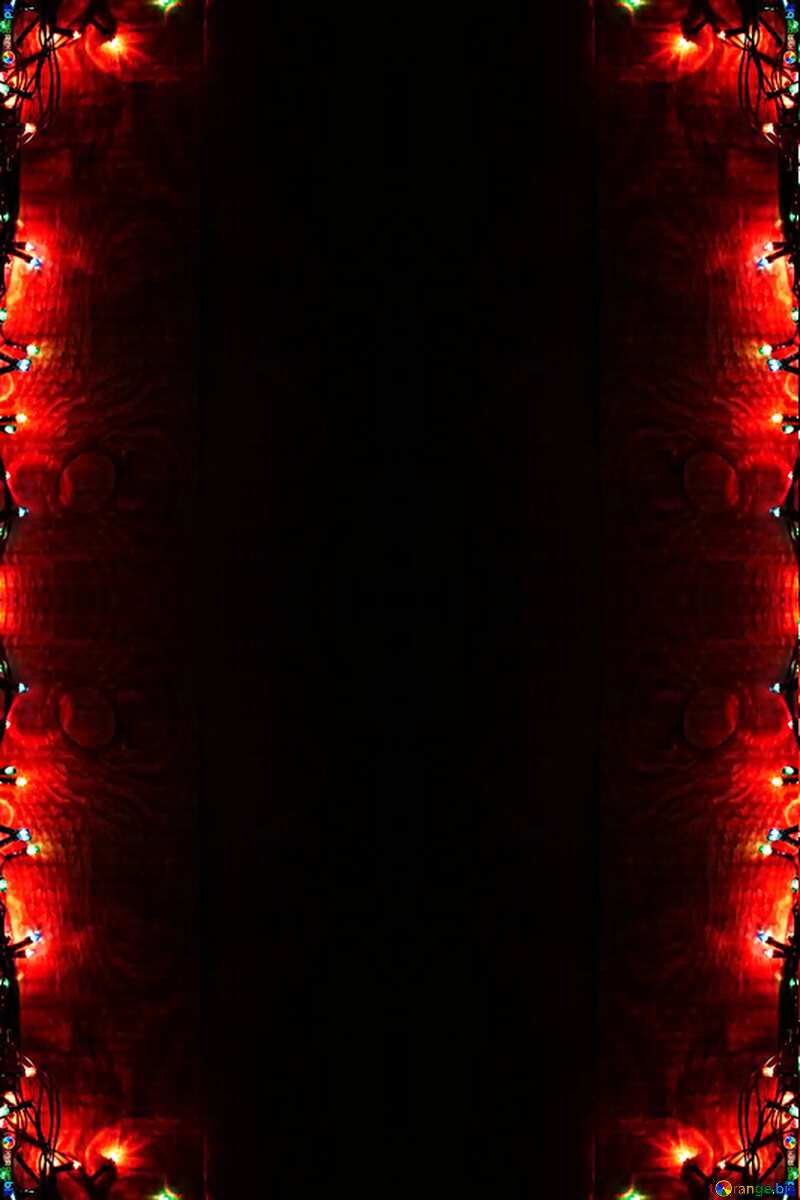 A dark frame background with Christmas Garland №37871
