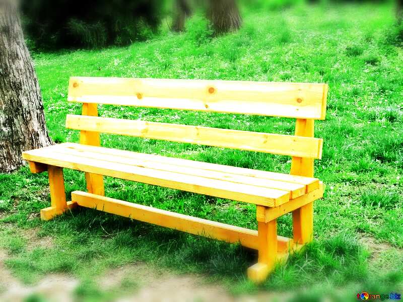 wooden park bench №31333