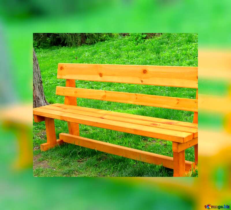 Wooden bench fuzzy border №31333