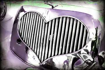 FX №110353 Grille heart car  dark frame