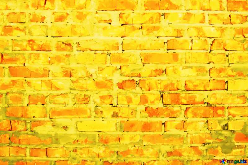 Стена  из кирпича желтого цвета с вкраплением красного №816